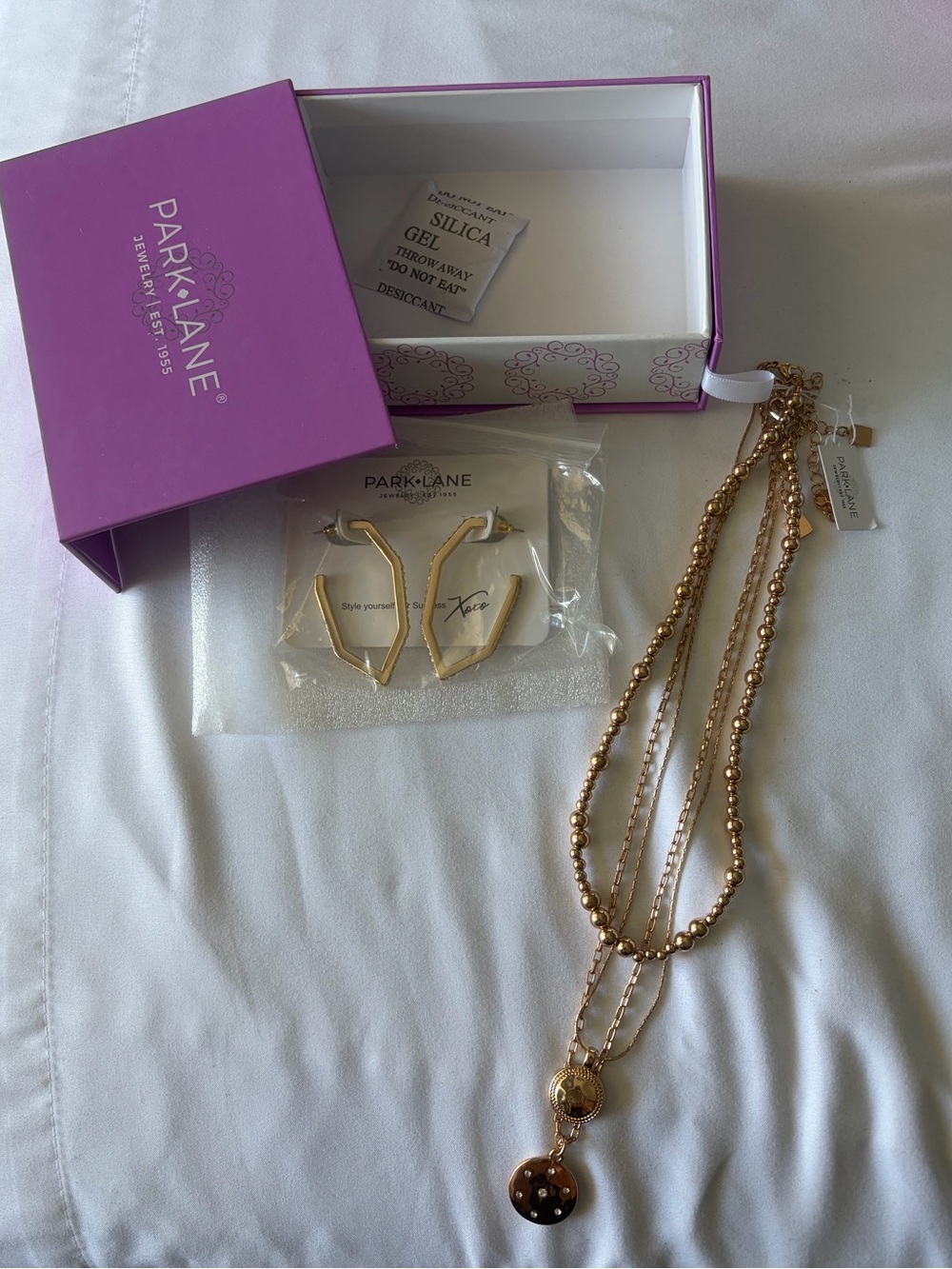 Park Lane Gold-Tone Layered Pendant Necklace & Earring Set